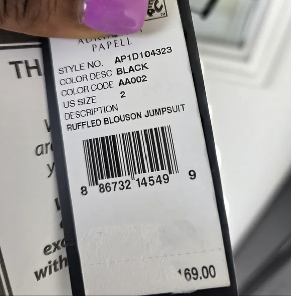 Adrianna Papell Women Jumpsuit Sz 2 Black Chiffon Ruffle Wide Leg NWT Cocktail - Picture 6 of 11